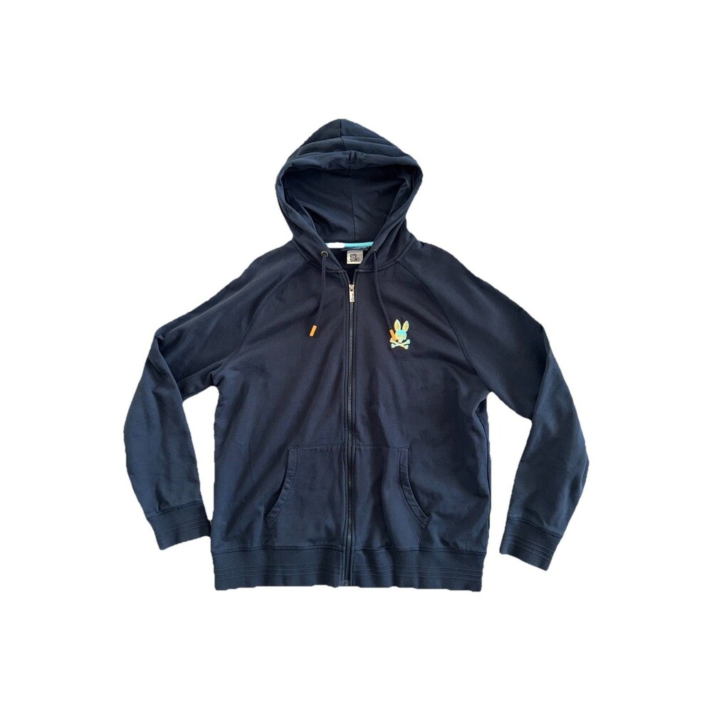 Psycho Bunny Big & Tall Men's Navy Bennett Full Zip Hoodie XXL